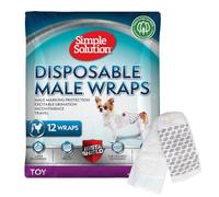 Pañales desechables para perro macho Simple Solution, bandas XS pack de 12 | Máxima absorción y antifugas para incontinencia, marcado o viajes