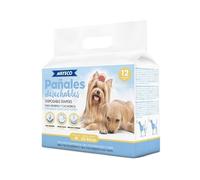 Pañales Desechables para Perros Hembra, Ajuste Super Absorbente a Prueba de Fugas, Indicador de Humedad (12, M)