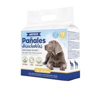 Pañales Desechables para Perros Macho, Ajuste Super Absorbente a Prueba de Fugas, Indicador de Humedad 12 PAÑALES (12, M)