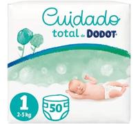 Dodot Cuidado Total Pañales con Materiales de Origen Vegetal, Talla 1 (2-5kg), 50 Pañales