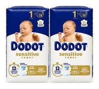 Pañales Dodot Sensitive Talla 1 (2-5 kg) Pack Ahorro 116 Unidades (2x58) - Suavidad Extrema + Barrera Stop Fugas