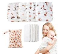 Pañales lavables para bebé: pañales de tela para bebés, pañales de tela ajustables reutilizables | Forro absorbente y transpirable, 4 insertos y 1 bolsa húmeda para evitar la tinción
