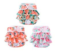 Pañales lavables para perros hembra, paquete de 3 pañales reutilizables de alta calidad, altamente absorbentes, pañales flexibles para cachorros, pañales duraderos a prueba de fugas para entrenamiento de orinal de incontinencia de calor, S