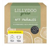 Pañales LILLYDOO green con un impacto ambiental reducido, talla 7 (15+ kg), 126 pañales, PACK AHORRO