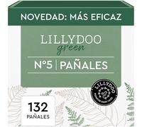 Pañales LILLYDOO green - talla 5 (11-16 kg), caja mensual (132 unidades), protección contra fugas, sin cloro, sin perfumes ni lociones, para pieles sensibles, dermatológicamente testados