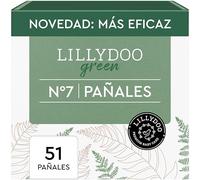 Pañales LILLYDOO green - talla 7 (15+ kg), caja de medio mes (51 unidades), protección contra fugas, sin cloro, sin perfumes ni lociones, para pieles sensibles, dermatológicamente testados