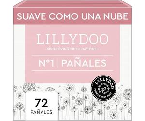 Pañales LILLYDOO, talla 1 (2+ kg), 72 uds., con protección contra fugas