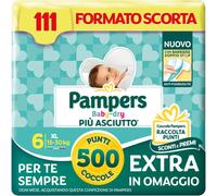 Pañales Pampers Baby Dry XL Talla 6 (15-30 kg) Paquete Grande Barreras Antifugas 111 Unidades