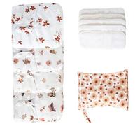 Pañales para bebés, pañales de bebé en - Pañales de bebé reutilizables ajustables - 4 forros absorbentes y transpirables, manta impermeable con 4 inserciones y 1 húmeda para niñas