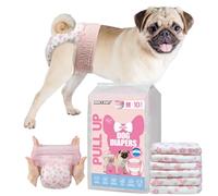 Pañales para Perras DONO, 40 Unidades, Pañales Perro Hembra, Braguitas para el celo, Pañales Pull-up para Perros, Pañales para Gatos, superabsorbentes, incontinencia, M (25-45 cm)