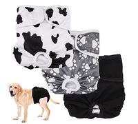 Pañales para Perros, 3 Piezas Pañales Lavables para Perros Pañales Reutilizables para Mascotas Fisiológica Pantalón para Perros Hembra para Perros pequeños, medianos y Grandes (L)