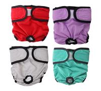 Pañales Para Perros Femeninos - 4pcs Puppy Diaper Protection Nappies | Pañales Para Perros Lavables Con Diseño Ajustable | Diseño De Color Brillante Para Perros Pequeños, Cachorros Y Accesorios Para E