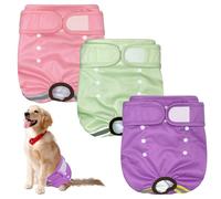 Pañales para perros femeninos, paquete de 3 pañales reutilizables para perros, pañales para perros para la temporada, pantalones de calor lavables para perros, pantalones de higiene, pantalones de
