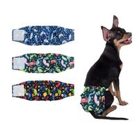 Pañales para Perros Macho Lavables, 3 Pcs Reutilizable Bragas Incontinencia Higiénicas, Pañales para Perro Cubre Panza Lavables, envolturas para perros machos para incontinencia, Ttravel, S
