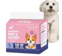 Pañales para perros, pañales para mascotas, 10 unidades de pañales altamente absorbentes, ajuste cómodo y seguro, pañales a prueba de fugas para perros durante la micción excitada y el entrenamiento