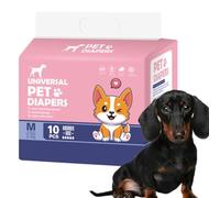 Pañales para perros, pañales para mascotas, 10 unidades de pañales para cachorros, ajuste cómodo y seguro, pañales a prueba de fugas para perros durante la micción excitada y el entrenamiento