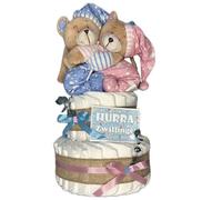 Pañales para tartas Osos - Gemelos regalo para Géminis nacimiento - Incluye 2 Simpáticos parte Relojes© dubistda