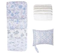 Pañales reutilizables para bebé - Pañales de tela lavables y ajustables | Pañales de tela reutilizables, 4 cubrepantalones impermeables, absorbentes y transpirables con 4 inserciones y 1 impermeable
