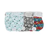 Pañales Reutilizables para Perros JM - Interior Altamente Absorbente, Transpirable y Exterior Impermeable - Paquete de 3 Extra Grandes (para Cintura De 25"- 35" Pulgadas) Patrón Lindo