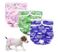 Pañales reutilizables para perros, pantalones muy absorbentes para mascotas femeninas, higiénicos, lavables, pañales para perros en casos de bucle e incontinencia (s, patrón 1)