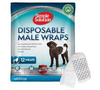 Pañales tipo banda desechables para perros machos Simple Solution M, x12 | Súper absorbentes y antifugas: ideales para incontinencia, marcado urinario o viajes