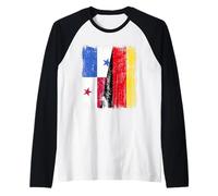 Panamá Alemania Media Bandera Patrimonio Alemán Panameño Camiseta Manga Raglan