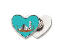 Panamá - Broche de metal con diseño de corazón y barco de fútbol