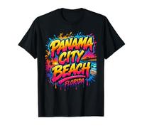 Panama City Beach Florida Colorido Graffiti Art Camiseta gráfica económica