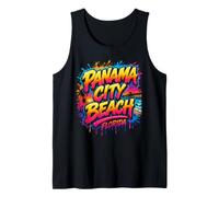 Panama City Beach Florida Colorido Graffiti Art Camiseta sin Mangas