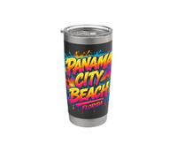 Panama City Beach Florida Colorido Graffiti Art Vaso térmico de acero inoxidable de doble pared