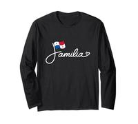 Panama Familia - Bandera de Panamá Patrimonio Familiar Palabra Arte Manga Larga