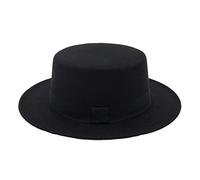 Panama Hats for Women,Women's Wide Brim Fedora Floppy Flat Top Hat Womens Ladies Belt Buckle Cowboy Trilby Cap Fedoras Bowler Jazz Hat for Beach Party Church