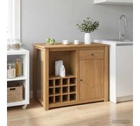 Panama - Isla de cocina (2 unidades, 112 x 77 x 90 cm, madera de pino) | Madera de pino maciza, acabado de cera de miel, 2 cajones, puerta de armario, aspecto moderno