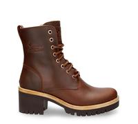 Panama Jack Mujer Padma B13 Oscuro Piel Marrón Impermeable de Tacón Combat Botas