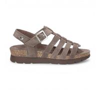 Panama Jack Sandalias de cuña Sasha B6 para mujer, de ante gris piedra, estilo alpargata de verano.