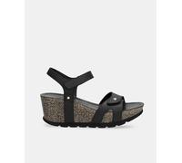 Panama Jack Sandalias Ruth de mujer en piel con cuña. Negro 39
