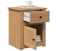 Panama Nightstand Solid Pine Wood 46x40x57 cm with Drawer, Rustic Bedside Table for Bedroom & Living Room, Elegant Storage Side Table with Easy Assembly & Wall Mounting