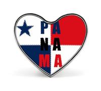 Panamá Pintura al óleo Bandera de Panamá Broche en forma de corazón Insignia de metal Pin de solapa Chaqueta Sombrero Bolso Accesorios
