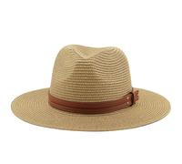 Panama - Sombrero de paja para mujer, hombre, verano, playa, boda, ceremonia, sombrero vaquero para hombre, mujer, sol, anti UV, gorras, gorras y sombreros occidentales plegables Capelines verano