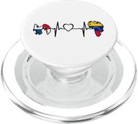 Panamá Venezuela Bandera Panameño Venezolano Latido del corazón PopSockets PopGrip para MagSafe