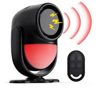 Panamalar Alarma Sensor de Movimiento, PIR Detector de Movimiento 125dB con Mando Distancia/110°Ángulo/2 Sonidos, Sistema Alarma Inalámbrico para el Hogar Garaje Furgoneta Oficina(Batería Incluida)