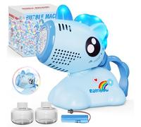 Panamalar Light Up Unicornio Máquina de Burbujas para Niños, Máquina Automática Oscilante Pompas de Jabón con 10000+ Burbujas/Batería Recargable/Soluciones para Fiestas Boda al Aire Libre Verano-Azul