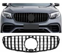 Panamericana GT Grill Adecuado para Mercedes GLC X253 & GLC Coupé C253 2015-2019 - Negro brillante - Cámara 360° y Distronic