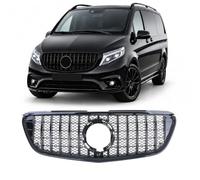 Panamericana GT Grill Adecuado para Mercedes Vito W447 Facelift 2020-2023 Negro Brillante