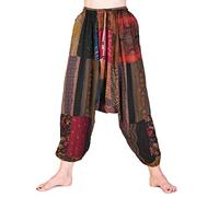 PANASIAM Aladin Muck Pants, A02', se adapta de S a M, de viscosa natural fina, en muchos colores, con 2 bolsillos, Patchwork Colorido 002, Talla única