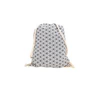 PANASIAM Bag, simple-bag, flower of life white | De algodón resistente, bolsa de deporte o pequeña bolsa para la ropa de viaje, con motivos japoneses & geometría sagrada