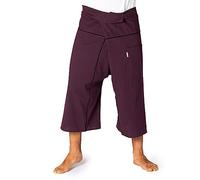 PANASIAM Fisherman Pants Stripe-Design 3/4, Purple, L