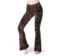 PANASIAM Leggings Acampanados Yoga Mujer - Estampado Leo Mallas Deportivas | Pieza única teñida a mano, suaves y elásticas, leggings de cintura alta para deporte , viscosa con elastano, corte bootcut