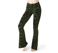 PANASIAM Leggings Acampanados Yoga Mujer - Estampado Leo Mallas Deportivas | Pieza única teñida a mano, suaves y elásticas, leggings de cintura alta para deporte , viscosa con elastano, corte bootcut