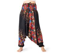PANASIAM Pantalón Aladdin Magia Floral Unisex Pantalón Harén ligero 100% Viscosa